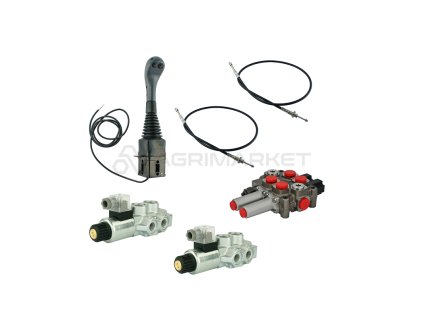 23379 hydraulick sada 4sekce joystick 2 tlacitka 2x 2 5m kabel 2sekcerozvadec 60l 2x solenoidove ventil 6 2 pro 3 a 4 sekce drap k krokodel