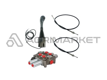2sekce sada hydraulick‚ho joysticku 1 tlačítko + 2x kabel 1m + 2sekce rozvaděč 90l (1x plovoucí)
