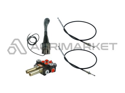 2sekce hydraulick  sada 40L/min: Joystick 1 tlačítko + 2x Kabel 3m + 2sek. rozvaděč 40L