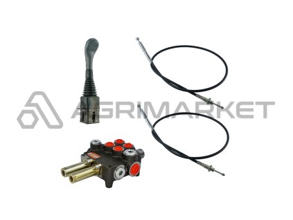 2sekce hydraulick  sada 80L/min: Joystick bez tlačítka + 2x Kabel 1m + 2sek. rozvaděč 80L