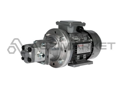 Zubové hydraulické čerpadlo + 3-fázový motor 380V 1,5kW v sadě se zvonkovou spojkou a zubovou spojkou, kapacita sady: 3,72L/min max. tlak: 19MPa