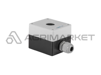 Pouzdro pro elektrické joysticky nebo manipulátory, jeden otvor, s kabelovou průchodkou, montážní otvor 22mm