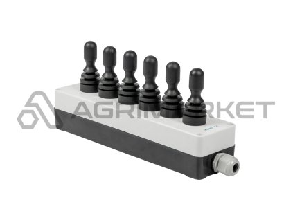 Pouzdro se šesti třípolohovými elektrickými joysticky s pružinovým polohováním