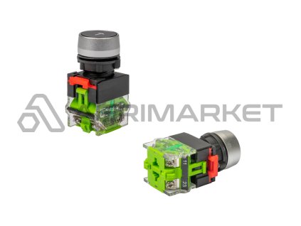 Černý elektrický spínač se šipkou