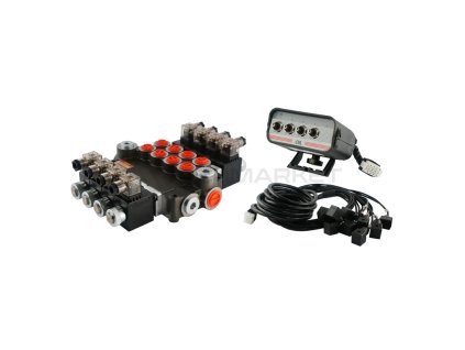 24998 sada hydraulicky rozvadec 4 sekcni 80l s ovladacim panelem