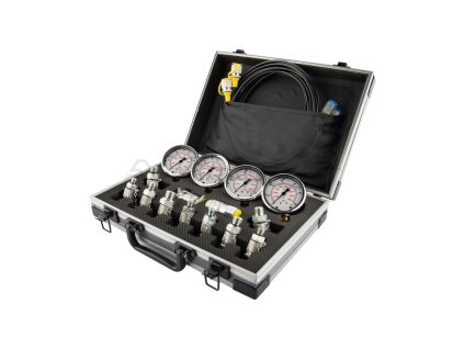 25550 sada diagnosticke sady pro mereni hydraulickeho tlaku servisni kufrik 4 analogove manometry 11 hrotu 85050003