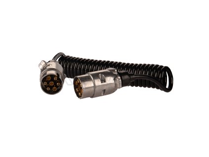 32564 1 spiralovy kabel 7 12v delka 3m kovove zastrcky