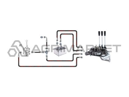 Hydraulika MF255 Ursus 3512 2812 3-sekční hydraulický rozvaděč, vedení a konektory