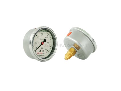 32900 glycerinovy manometr s prumerem ciselniku 63mm rozsah mereni tlaku 0 60bar