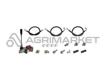 1-sekční rozdělovač pro T-25 se sadou přípojek + hadice a přípojky pro připojení k traktoru