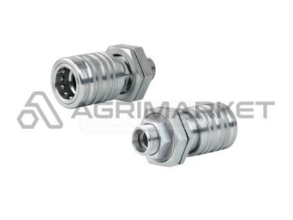 Hydraulická rychlospojka Euro zásuvka. Vnější závit M22x1,5. Speciálně navrženo pro přišroubování k originálnímu držáku zadní zásuvky u traktorů Ursus C-330 C-360 C-360-3P.