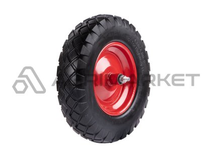 Plné bezdušové kolo trakaře 400x80mm 4.00-8 s osou