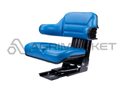 Univerzální dělené sedadlo PVC s loketní opěrkou pro traktory a stroje modré Ursus C-330 C-360 Massey Ferguson MF 235 a 255 Zetor