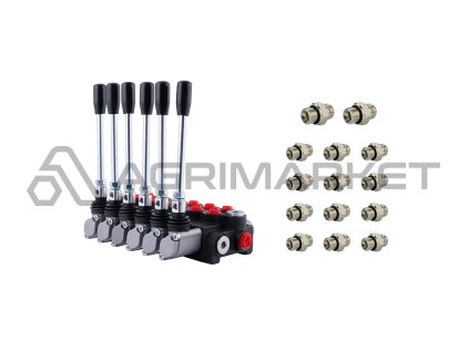 6-sekční hydraulický rozvaděč 40 l/min P40 s přípojkami 22/18 Hydrolider