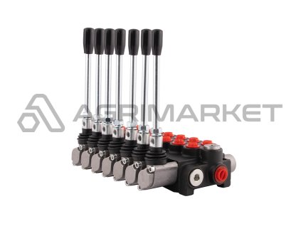 Hydraulický rozvaděč, 7 sekcí, 40 l/min 07P40A1A1A1A1A1A1A1GKZ1, ovládaný pákou
