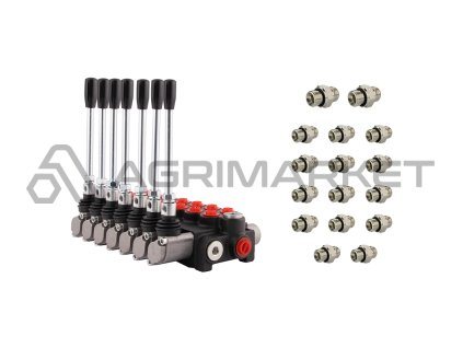7-sekční hydraulický rozvaděč 40 l/min P40 s přípojkami 22/18 Hydrolider
