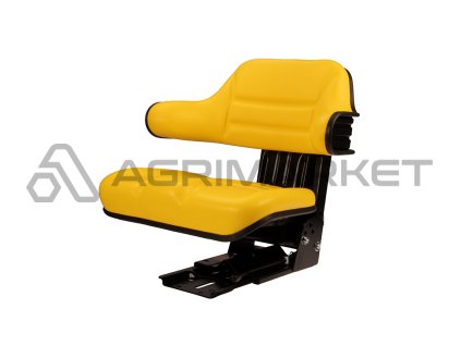 Univerzální dělené sedadlo PVC sedadlo s loketní opěrkou pro traktory a stroje žluté Ursus C-330 C-360 Massey Ferguson MF 235 a 255 Zetor