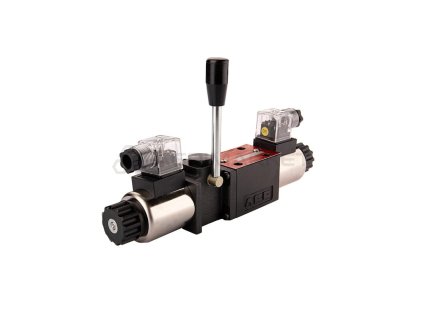 34457 cetop 3 ng6 deskovy hydraulicky rozvadec rucne nebo elektricky ovladany 12v 3 polohova civka