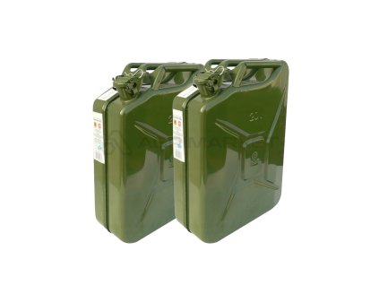 2x Kovový kanystr 20L paliva benzín olej