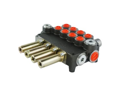 8399 hydraulicky monoblokovy rozvadec 4 sekcni 80l ovladani bowdenu