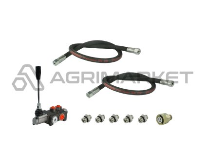Sada: hydraulický rozvaděč 1 sekční 40L/min s hydraulickými hadicemi a přípojkami pro připojení k traktoru Zetor 5211-7211