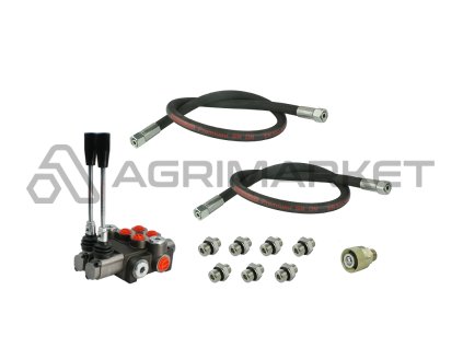 Sada: hydraulický rozvaděč 2 sekční 40L s hydraulickými hadicemi a přípojkami