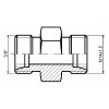 Hydraulický konektor přímého typu: BB palcový závit 3/8" / metrický 14x1,5
