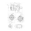 Hydromotor MRE, absorpce: 200 cm3/ot, otáčky: 300 ot./min., hřídel: 25mm