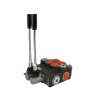 2-sekční hydraulický rozdělovač 160l/min s odpruženou pákou s automat polohování do polohy 0 s cívkou pro ovládání hydromotoru