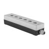 Pouzdro pro elektrické joysticky nebo manipulátory, šest otvorů, s kabelovou průchodkou, montážní otvor 22mm