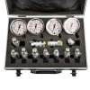 Sada diagnostické sady pro měření hydraulického tlaku, servisní kufřík, 4 analogové manometry, 11 hrotů, 85050003