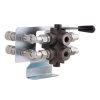 Hydraulický zásuvkový rozdělovač. Hydraulický kulový kohout 6/2 přepínání + rychlospojky + deska