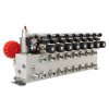 Hydraulický rozvaděč 8dílný 12V blokový typ Cetop 3 NG6 s proporcionálním regulátorem průtoku kompletní s manometrem, elektrickými zástrčkami a přípojkami