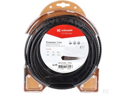 zaci struna nylsaw 4 5 mm 16 m ctyrhranna cerna kramp