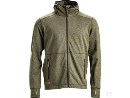fleecova mikina na zip s kapuci olivova
