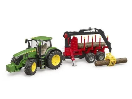 traktor john deere 7r 350 s privesem na drevo
