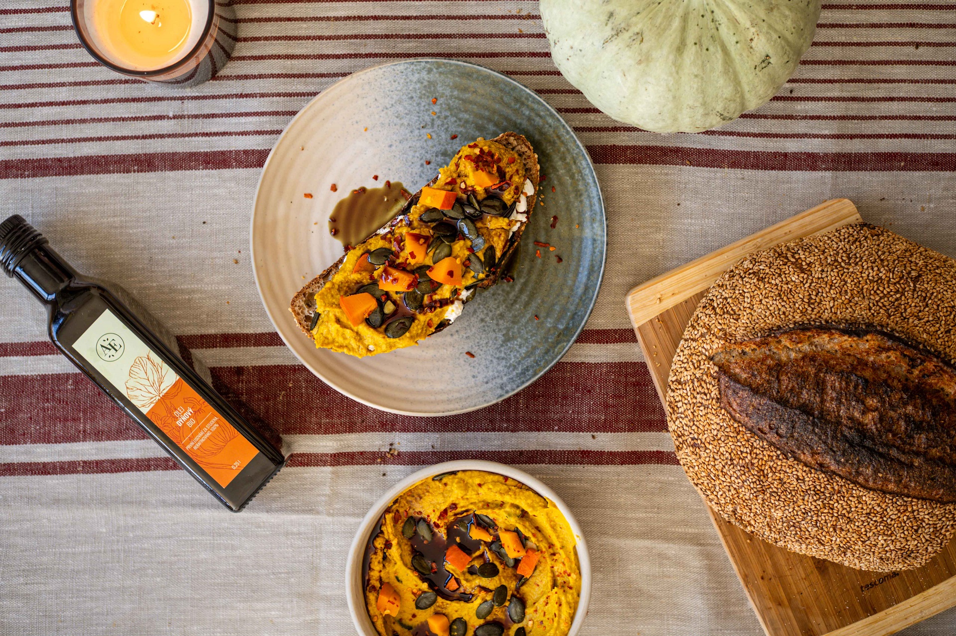 RECEPT: Hummus s dýňovým máslem