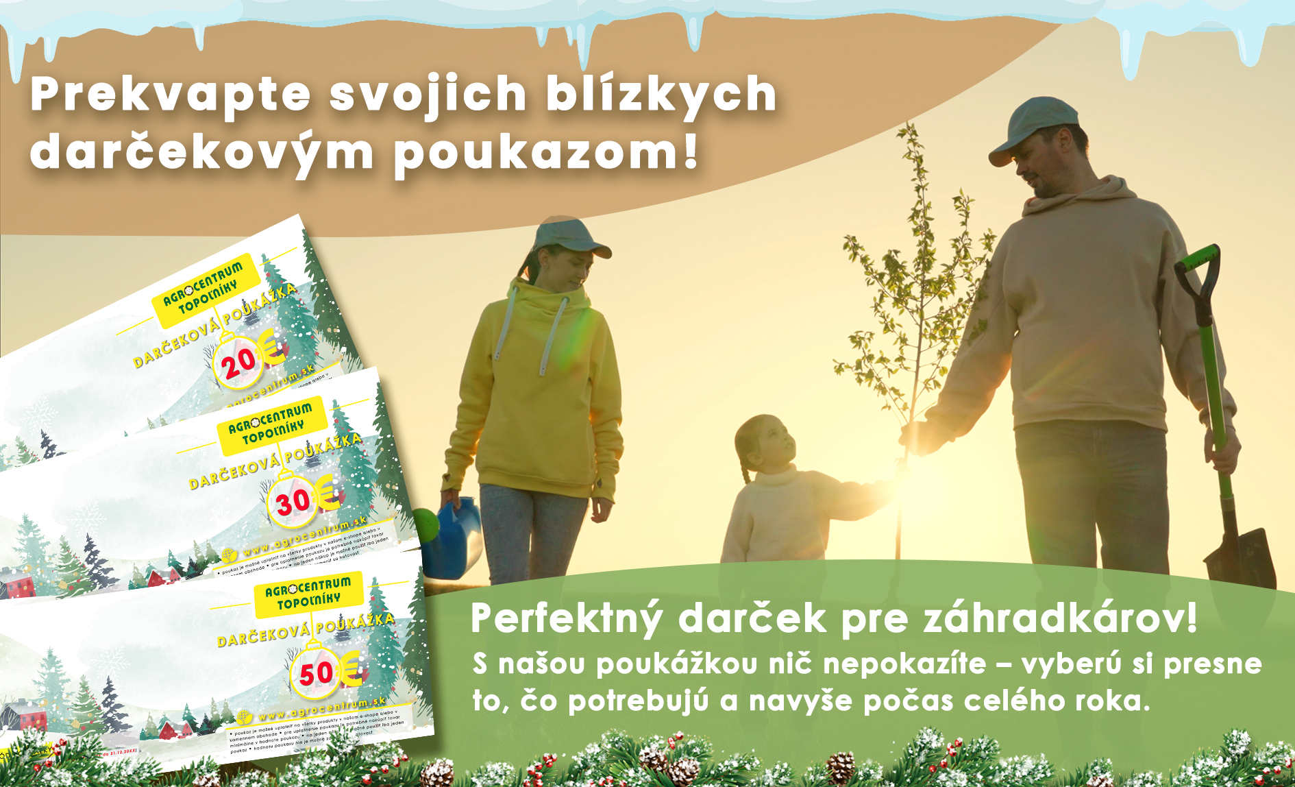 Darčekové poukážky na vianoce