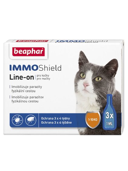 BEAPHAR Immo Shield Line on pre mačky proti parazitom 3x1ml