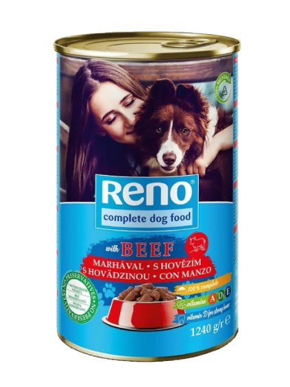 RENO Konzerva pre psa Hovädzie kúsky v omáčke 1240g