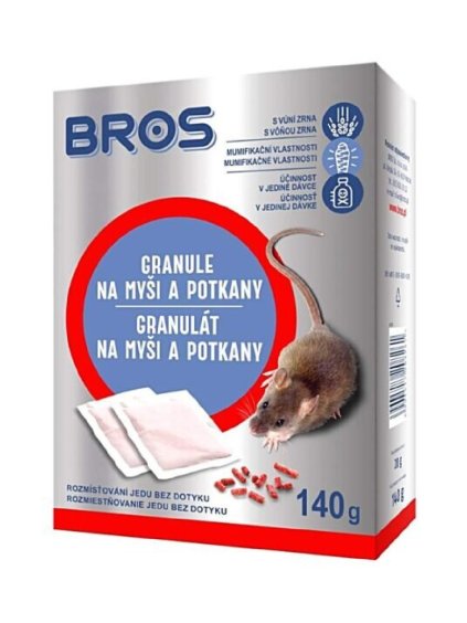 BROS Granulát na myši a potkany 140g