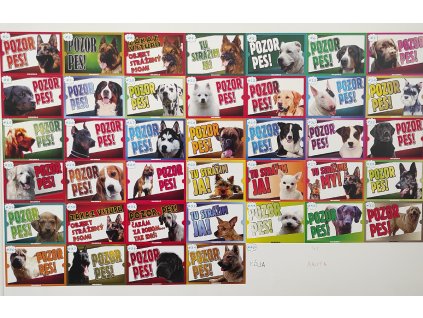 Tabuľka Pozor Pes 4 mm