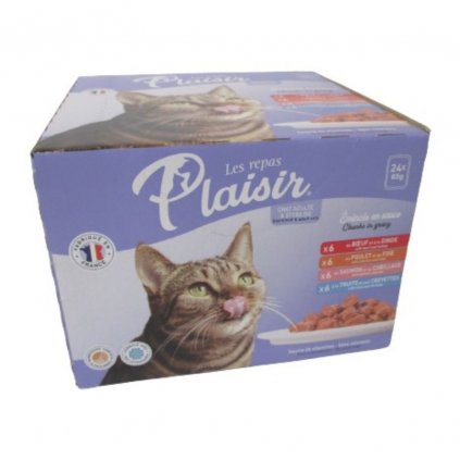 Plaisir cat XXL 85gx 24ks steriliz. kapsička MIX