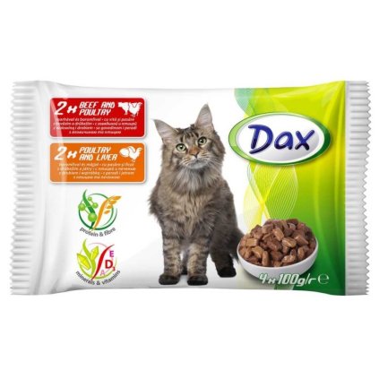 Dax 4x100g kapsa (2x beff and poultry, 2x poultry and liver) cat