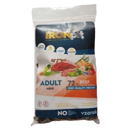 0027869 vzorek ironpet dog mini adult beef hovezi 70 g 1170