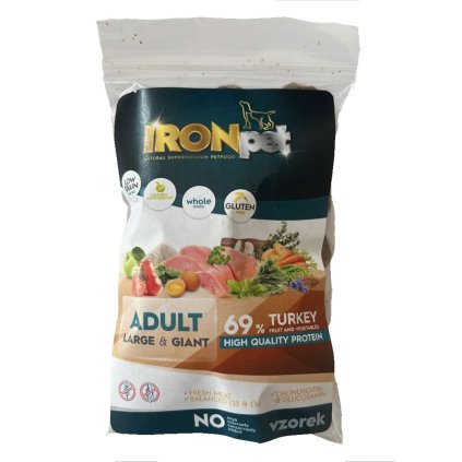 0030106 vzorek ironpet dog adult large giant turkey krocan 70 g 1170