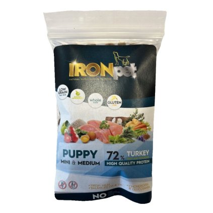0030037 vzorek ironpet dog puppy mini medium turkey krocan 70 g 1170