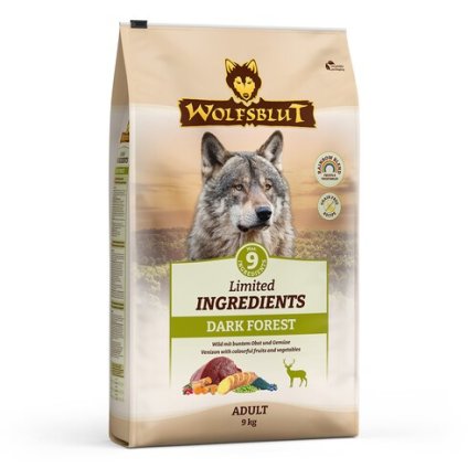 df2f99a67f2c54a4fa6a934a9f8b27343539f7e2 wb842310 wolfsblut trockenfutter limited ingredients dark forest adult frontside 9kg 4262374842