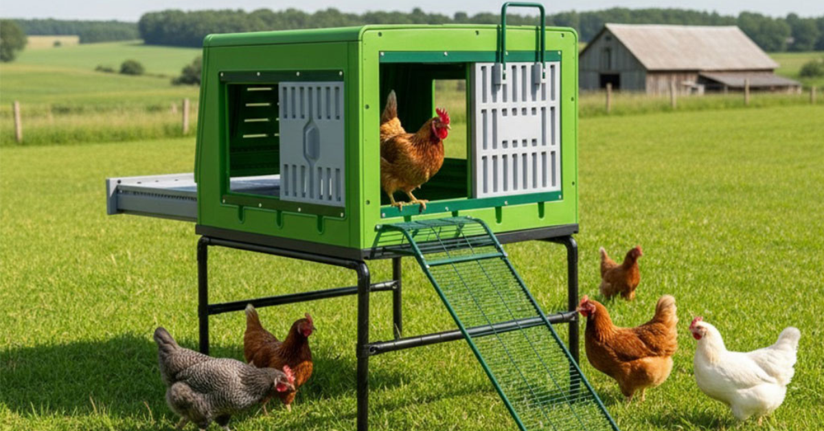 Moderní plastové a mobilní kurníky pro snadný chov slepic