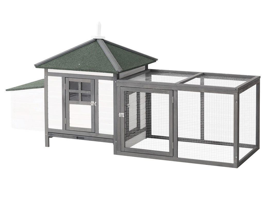 PAWHUT D51-092GY kurín pre sliepky 196x76x97